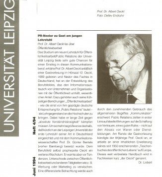 Bericht über Oekl in  Uni-Zeitschrift