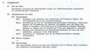 Stellenbeschreibung ÖA aus Org.-HB VOKO 1.10.1972