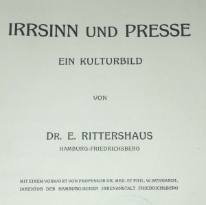 Titel Irrsinn und Presse 1913