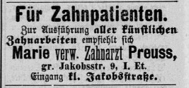 1880-11.24 ANZEIGE Arzt künstl. Zahnarbeiten bearb