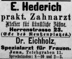1888-06-24 Anzeige Zahnarzt u. Frauenarzt bearb