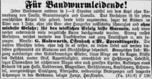 1896-09-05 Geschäftsanzeige Bandwurmmittel bearb