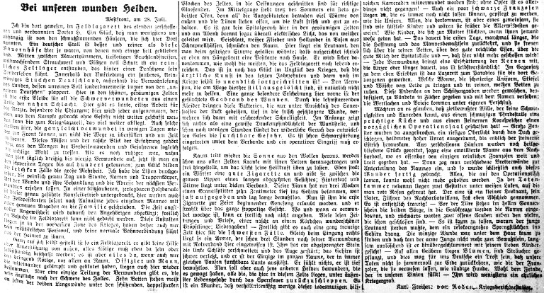 1916-08-11 Reportage aus Lazarett bearb JPG