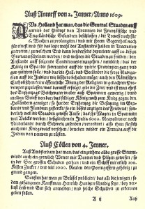 Schöne 1939 Aviso I 15.1.1609 erste Seite vom 2.1.1609 bearb