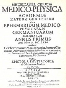 Wiss.z. Medico-Physika 1. dtsche Zschr. 1670 Lpzg. Deneke S. 165